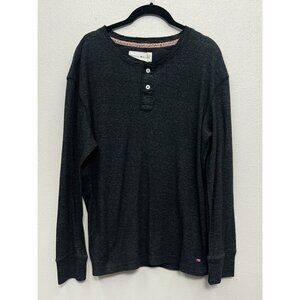 The Normal Brand Henley Shirt Mens Large Long Sleeve Pullover Casual Bear Patch